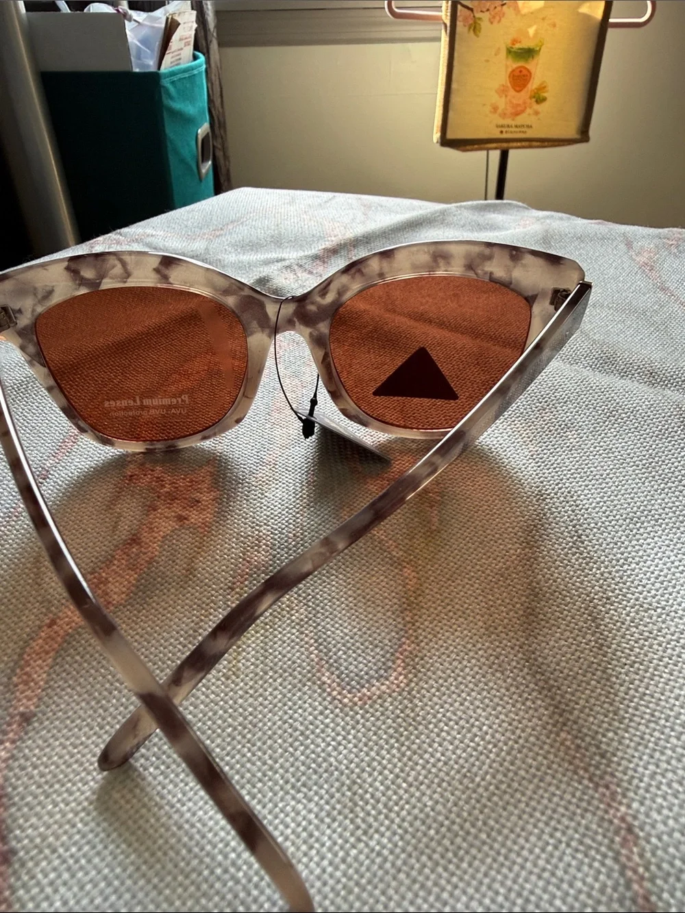 Pink Tortoise Marble Sunglasses with Rose Lenses